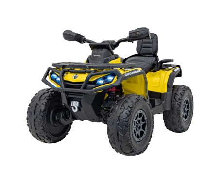 Детский квадроцикл двухместный BRP Can-Am Outlander (24V, полный привод, желтый) - DK-CA005-YELLOW