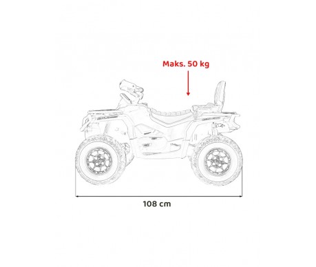 Детский квадроцикл двухместный BRP Can-Am Outlander (24V, полный привод, желтый) - DK-CA005-YELLOW