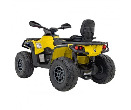 Детский квадроцикл двухместный BRP Can-Am Outlander (24V, полный привод, желтый) - DK-CA005-YELLOW