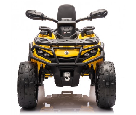 Детский квадроцикл двухместный BRP Can-Am Outlander (24V, полный привод, желтый) - DK-CA005-YELLOW