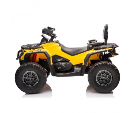 Детский квадроцикл двухместный BRP Can-Am Outlander (24V, полный привод, желтый) - DK-CA005-YELLOW
