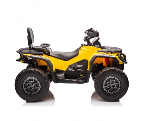 Детский квадроцикл двухместный BRP Can-Am Outlander (24V, полный привод, желтый) - DK-CA005-YELLOW