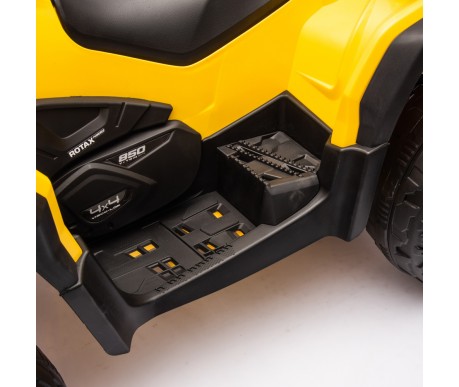 Детский квадроцикл двухместный BRP Can-Am Outlander (24V, полный привод, желтый) - DK-CA005-YELLOW