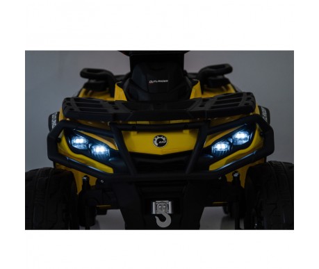 Детский квадроцикл двухместный BRP Can-Am Outlander (24V, полный привод, желтый) - DK-CA005-YELLOW