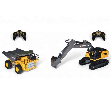 Радиоуправляемый набор экскаватор и самосвал масштаб 1:24