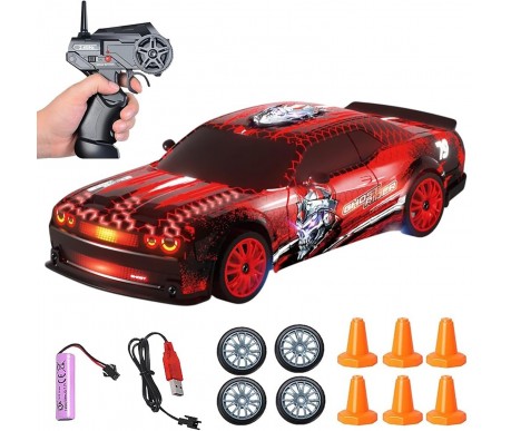 Радиоуправляемая машина для дрифта Dodge (19 см, 15 км/ч, сменные колеса, фишки) - SC24A24