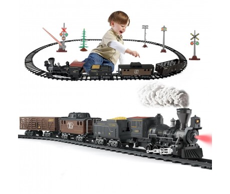 Детская железная дорога Fenfa с паром, свет, звук - 1613A