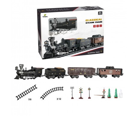 Детская железная дорога Fenfa с паром, свет, звук - 1613A