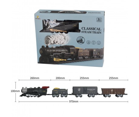 Детская железная дорога Fenfa с паром, свет, звук - 1613D