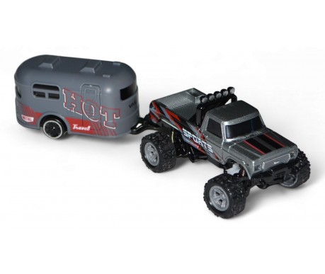 Радиоуправляемый внедорожник Минитрак с прицепом 2WD масштаб 1:64 2.4G
