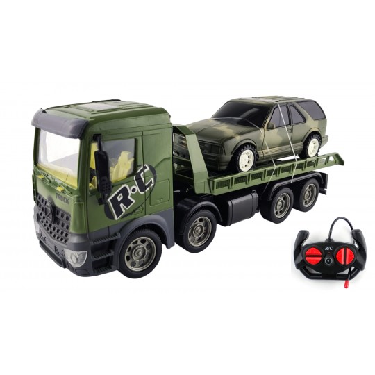 Радиоуправляемый грузовик трейлер CityTruck с джипом