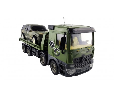 Радиоуправляемый грузовик трейлер CityTruck с джипом