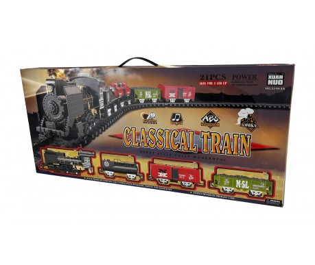 Детская железная дорога на батарейках Classical Train (21 деталь, 4 варианта сборки)