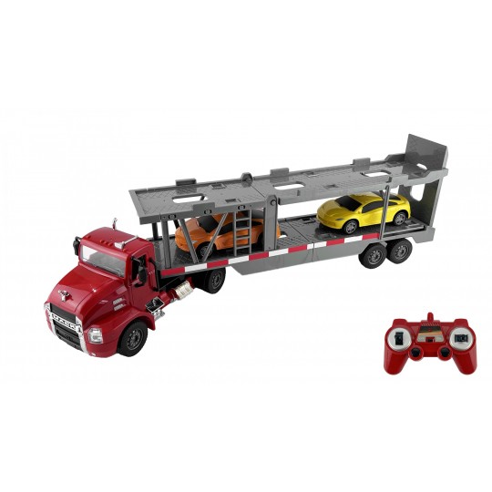 Грузовик-автовоз на радиоуправлении Mack Car Transporter с 2 автомобилями 1:26