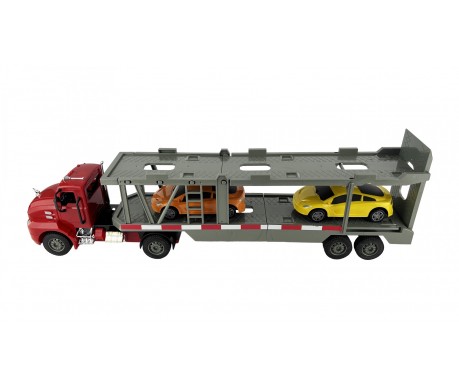 Грузовик-автовоз на радиоуправлении Mack Car Transporter с 2 автомобилями 1:26