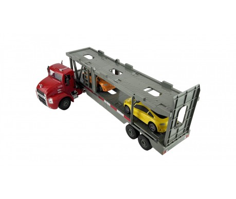 Грузовик-автовоз на радиоуправлении Mack Car Transporter с 2 автомобилями 1:26