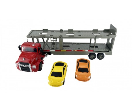 Грузовик-автовоз на радиоуправлении Mack Car Transporter с 2 автомобилями 1:26