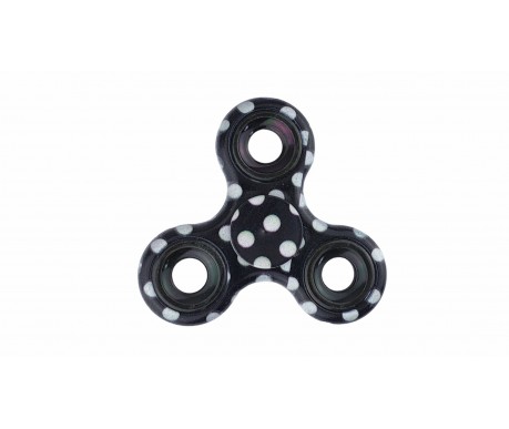 Спиннер DK-3-BLACK Черный в Белый Горошек