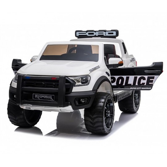 Детский электромобиль Ford Ranger Raptor Police с мигалками - DK-F150RP-WHITE
