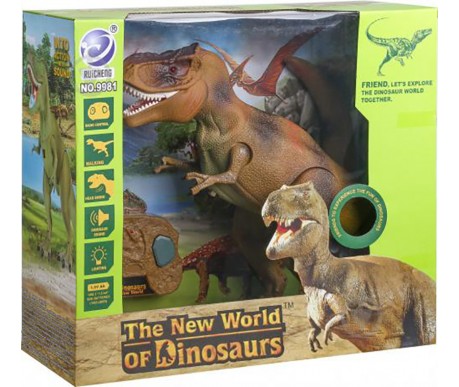 Радиоуправляемый динозавр T-Rex RuiCheng (коричневый, звук, свет) - RUI-9981-BROWN