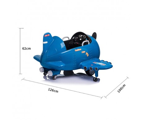 Детский электромобиль - самолет 12V - JJ20201-BLUE