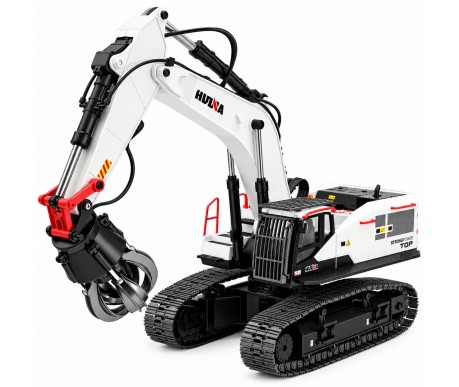 Радиоуправляемый экскаватор белый HUI NA TOYS масштаб 1:14 2.4G - HN1594-WHITE