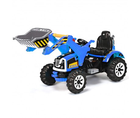 Детский электромобиль трактор на аккумуляторе 12V / синий - JS328A-BLUE