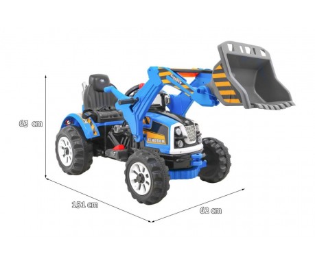 Детский электромобиль трактор на аккумуляторе 12V / синий - JS328A-BLUE