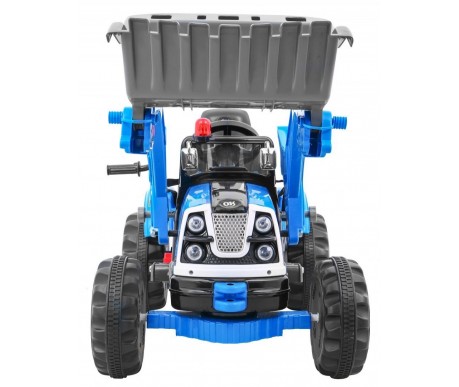 Детский электромобиль трактор на аккумуляторе 12V / синий - JS328A-BLUE