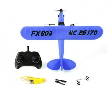 Радиоуправляемый самолет Piper Cub J3 для начинающих 2.4G - FX803-BLUE
