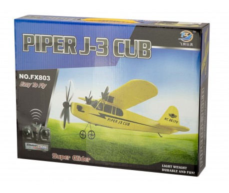 Радиоуправляемый самолет Piper Cub J3 для начинающих 2.4G - FX803-YELLOW