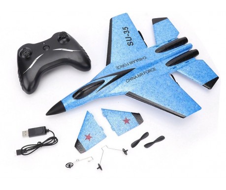 Радиоуправляемый самолет SU-35 для начинающих 2.4G - FX820-BLUE