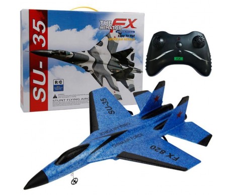 Радиоуправляемый самолет SU-35 для начинающих 2.4G - FX820-BLUE