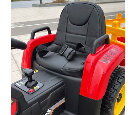 Детский электромобиль XMX трактор с ковшом (красный, EVA, пульт, 12V) - XMX611U-RED