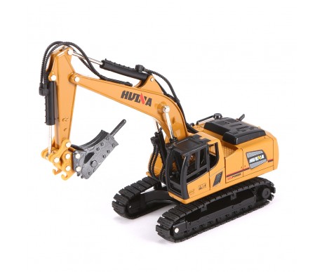 Металлический экскаватор с отбойным молотом HUI NA TOYS масштаб 1:60 - HN1811