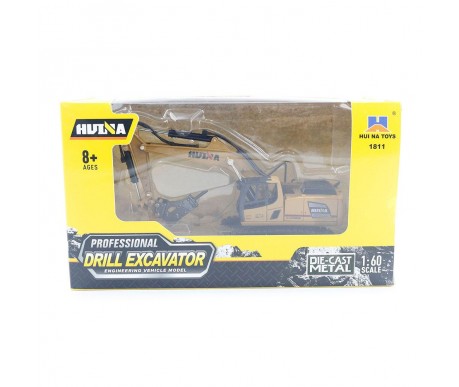 Металлический экскаватор с отбойным молотом HUI NA TOYS масштаб 1:60 - HN1811