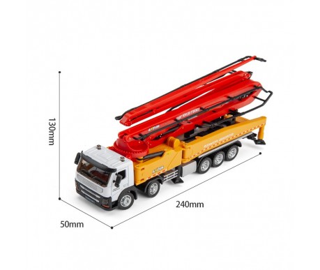 Металлический грузовик бетононасос HuiNa Toys 1:50 - HN1709-RED