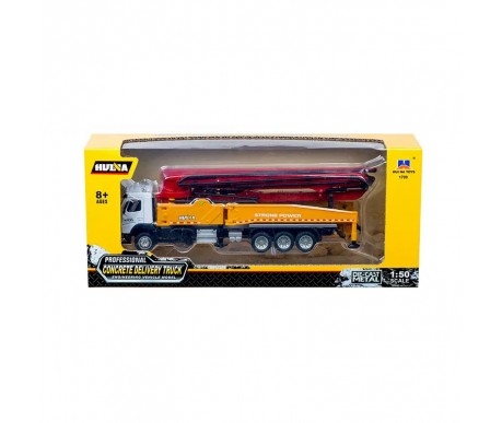 Металлический грузовик бетононасос HuiNa Toys 1:50 - HN1709-RED