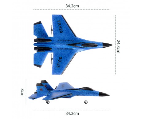 Радиоуправляемый самолет Fei Xiong SU-35 2.4G - FX620-BLUE