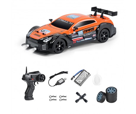 Радиоуправляемая машина для дрифта HB Nissan GTR (4WD, свет, пар, акб, 1:16) - SC16A06-1