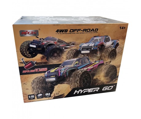 Радиоуправляемый внедорожник MJX Hyper Go 4WD Brushless Truggy 1:16 - MJX-16210-RED