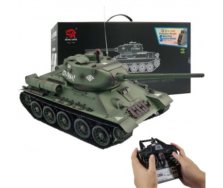 Радиоуправляемый танк Heng Long T-34 S version V7.0 масштаб 1:16 2.4G - 3909-1-Upg-V7