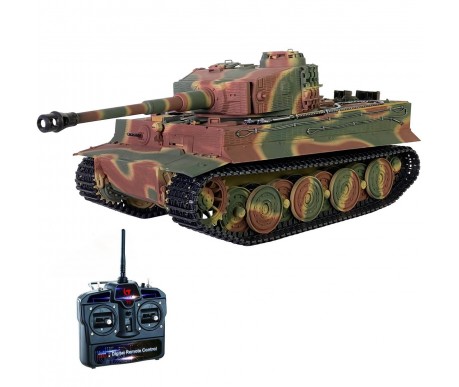 Радиоуправляемый танк Taigen Tiger 1 Германия 1:16 (лесной камуфляж, звук, дым V3) - AS3818-D-CAMO