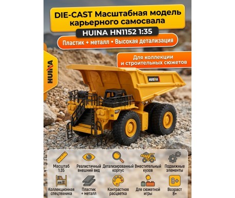Масштабная модель карьерный самосвал HuiNa масштаб 1:35 - HN1152