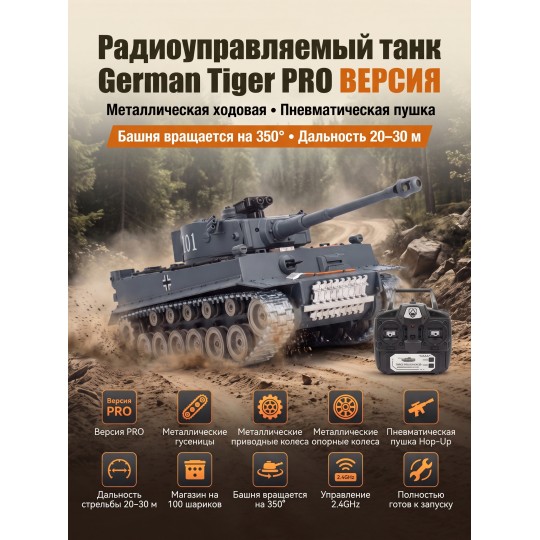 Радиоуправляемый танк R-WINGS German Tiger - RWG021-812-PRO