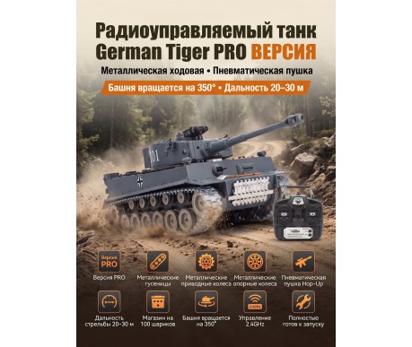 Радиоуправляемый танк R-WINGS German Tiger - RWG021-812-PRO