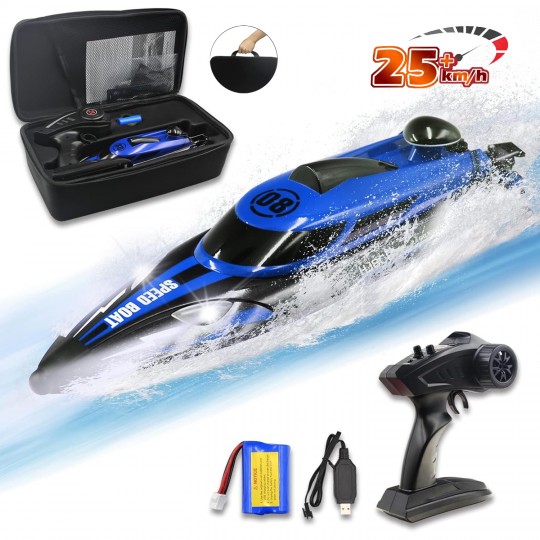 Радиоуправляемый катер Blue SpeedBoat с сумкой (36 см, 25 км/ч) - HJ808-A2-BAG