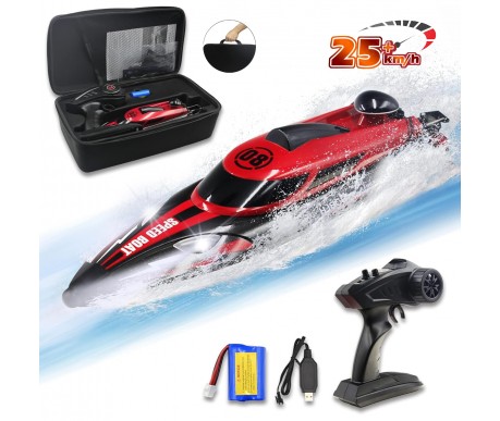 Радиоуправляемый катер Red SpeedBoat с сумкой (36 см, 25 км/ч) - HJ808-A1-BAG