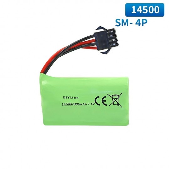 Аккумулятор Li-Ion 7.4V 500 mAh, разъем SM-4P / YP4 - DJY-14500-YP4