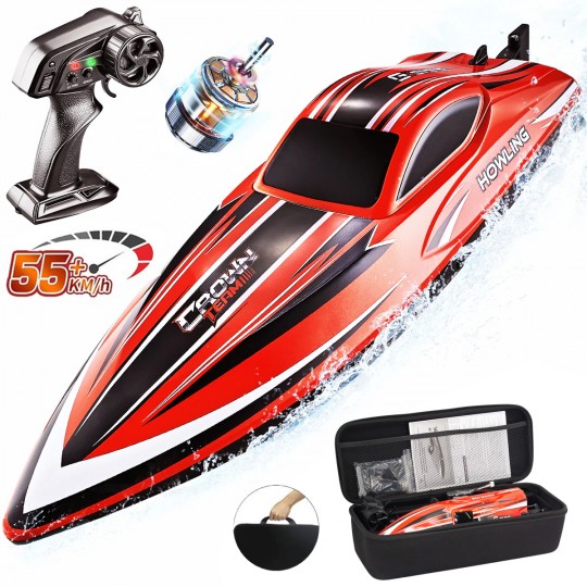 Радиоуправляемый катер Chasing Waves PRO с сумкой (41 см, 55 км/ч, Brushless) - HJ818PRO-RED-BAG